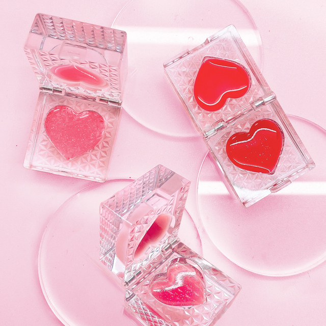 Ice crystal double color heart matching lipstick C1108-1